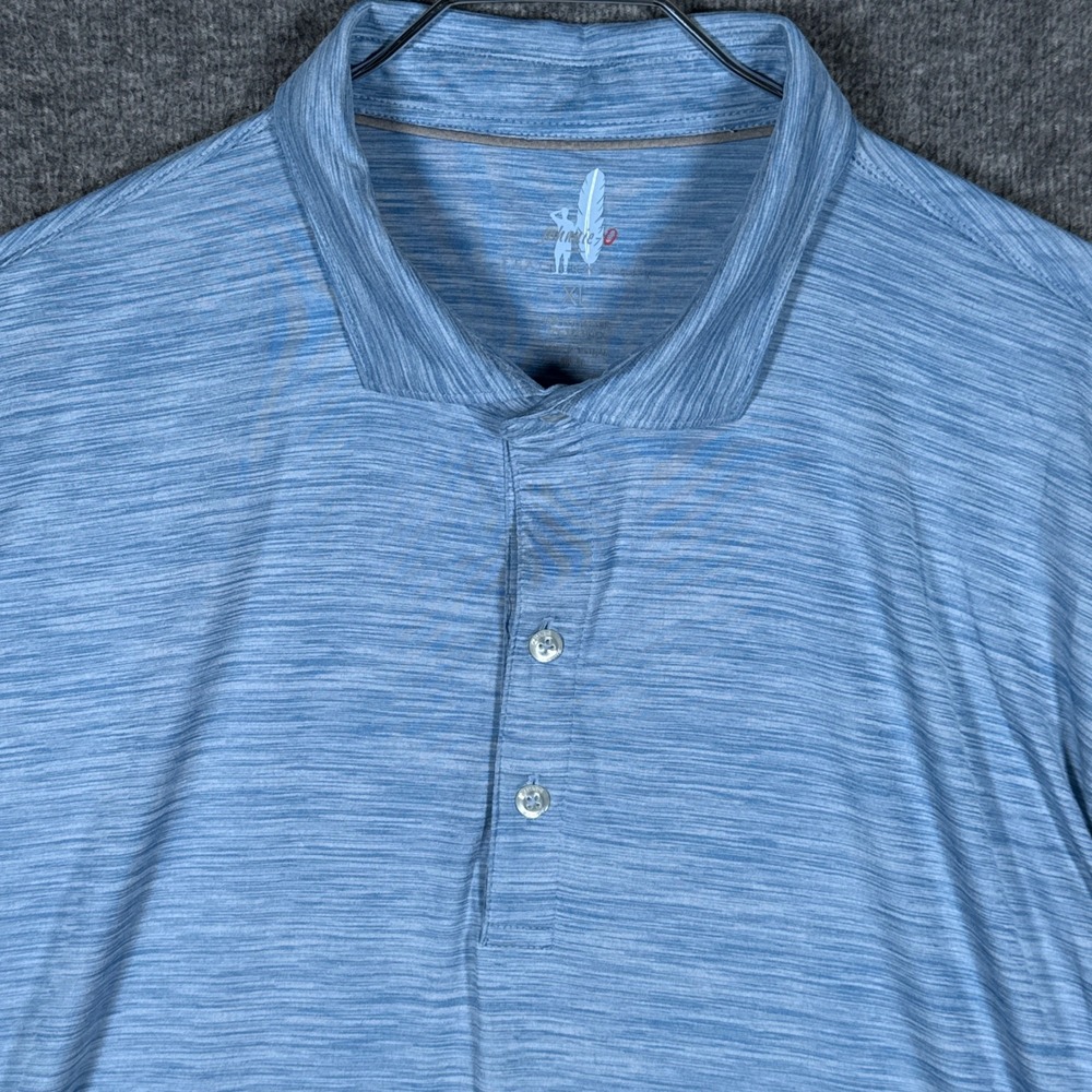 johnnie-O Huron Polo Mens XL Monsoon Blue Featherweight Performance